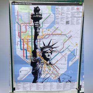 Original New York City Subway Map Artwork - Statue Of Liberty